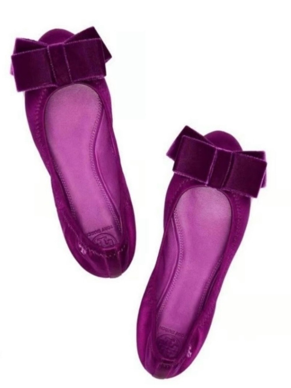 NIB Tory Burch Viola Bow Ballet Flats in Spiced Plum Size 7.5 💜